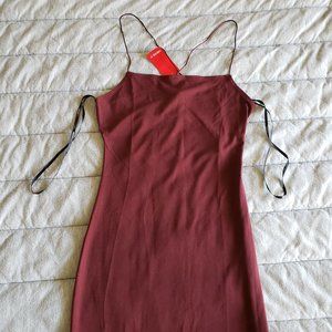 Forever 21 Burgundy Maroon Stretchy Strappy Cocktail Dress Small Open Back